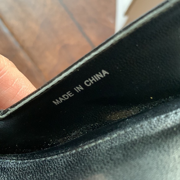 LOFT Christina Black Leather Platform Peep Toe Slingback Heels Size 6.5 - Picture 8 of 16